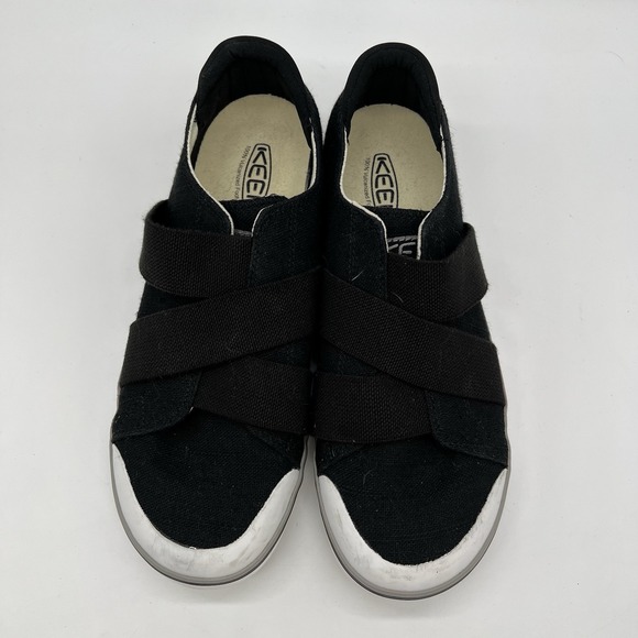 Keen Shoes Women's Sz 9 Black Elsa III Gore Pull On Cross Strap Canvas Sneakers - Picture 6 of 10